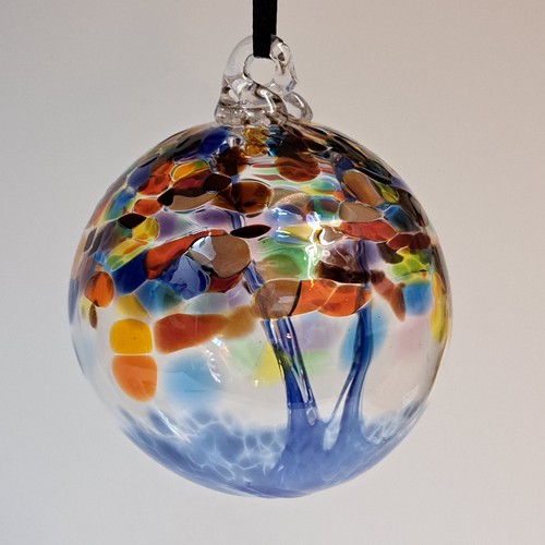 Click to view detail for DB-993 Ornament Witch's Ball Autumn Cobalt, Orange $37